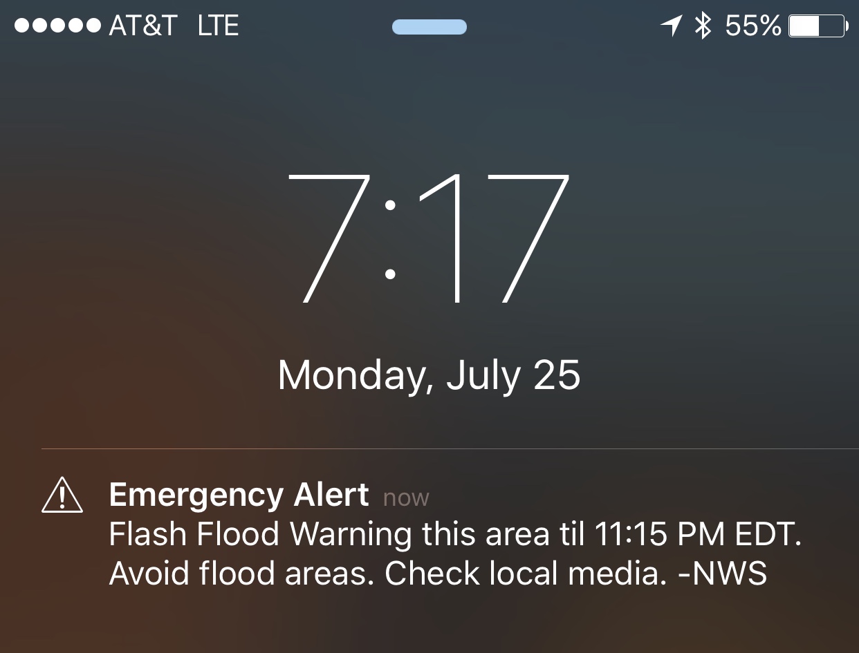 iPhone 6s+ screen grab en route to Wells Fargo Arena and first night of the DNC. 