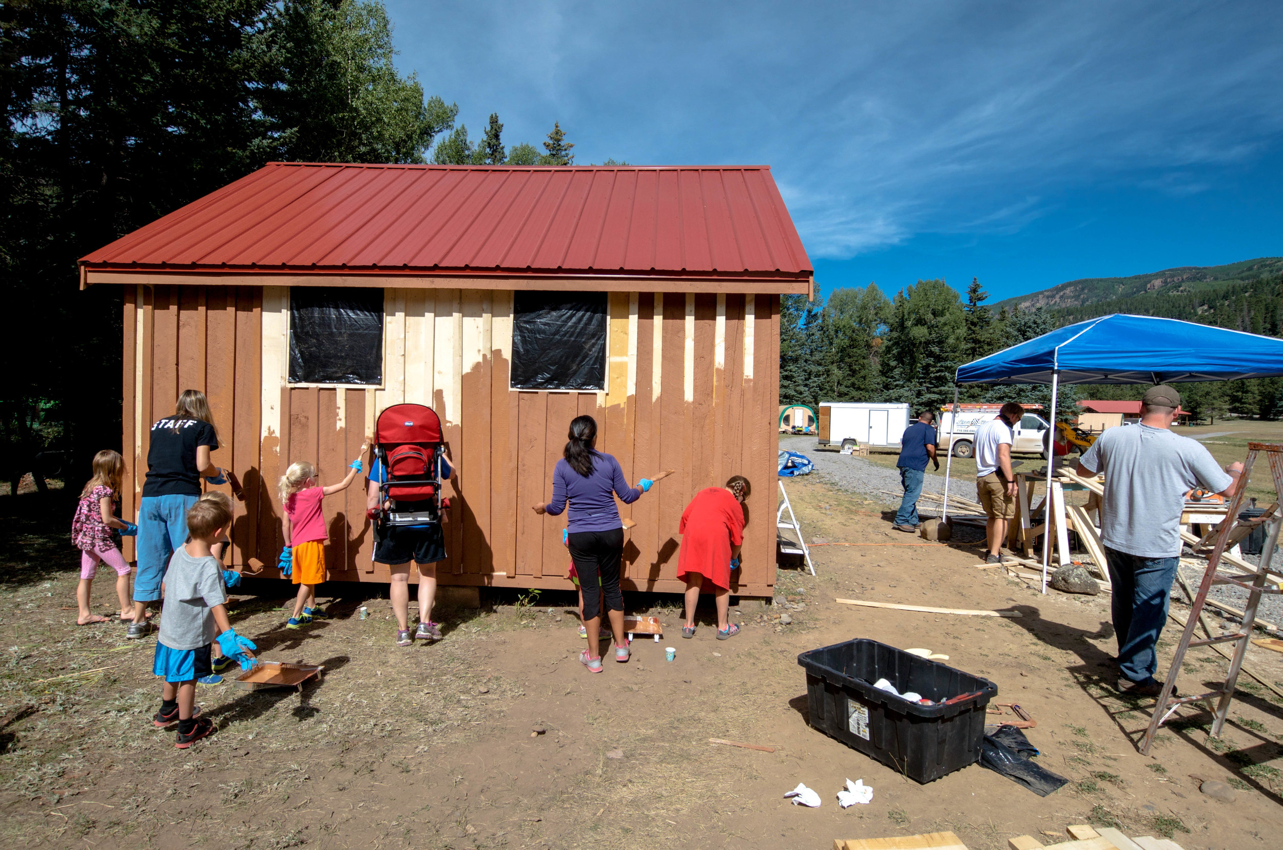 Groups of all ages participate in working at the camp. Serving together is such a blessing!