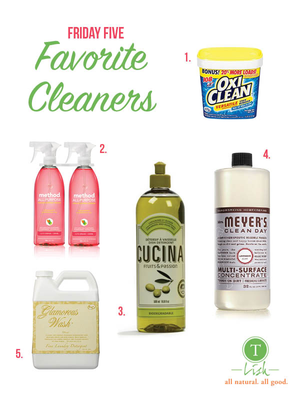 1. OxiClean Versatile Stain Remover : With a family of 5, stains are inevitable. I can’t live without my OxiClean laundry powder. I add it to almost every load and use it constantly to pre-treat stains. I have rarely met a stain that doesn’t disappear with OxiClean. 2. Method All-Purpose Cleaner: Favorite everyday cleaner that I use daily on my counters. Honestly, I love all the scents and don’t buy the same one every time. They leave your kitchen smelling so clean. 3. Concentrated Dish Detergent : This dishwashing liquid has a sweet yet earthy scent. It’s a great way to treat your friends to something special by giving it as a gift. 4. Multi-Surface Concentrate : This multi surface cleaner is my favorite for floors, cabinets, tile and more. It cleans effectively, is safe to the environment and leaves your home smelling fantastic. A little goes a long way so it tends to last for several cleanings. 5. Tyler Candle Glamorous Laundry Wash : This is definitely a splurge but so worth it! Dive Laundry Detergent by Tyler smells amazing. People will stop you to ask what the smell is. If I run out, my kids are the first ones to ask when I am getting more. The good news is that you can mix it with your regular detergent (I use Gain original). I would say 3 parts Gain to 1 part Diva. It makes your entire house smell amazing. Warning, it’s highly addictive. (I order from Amazon)