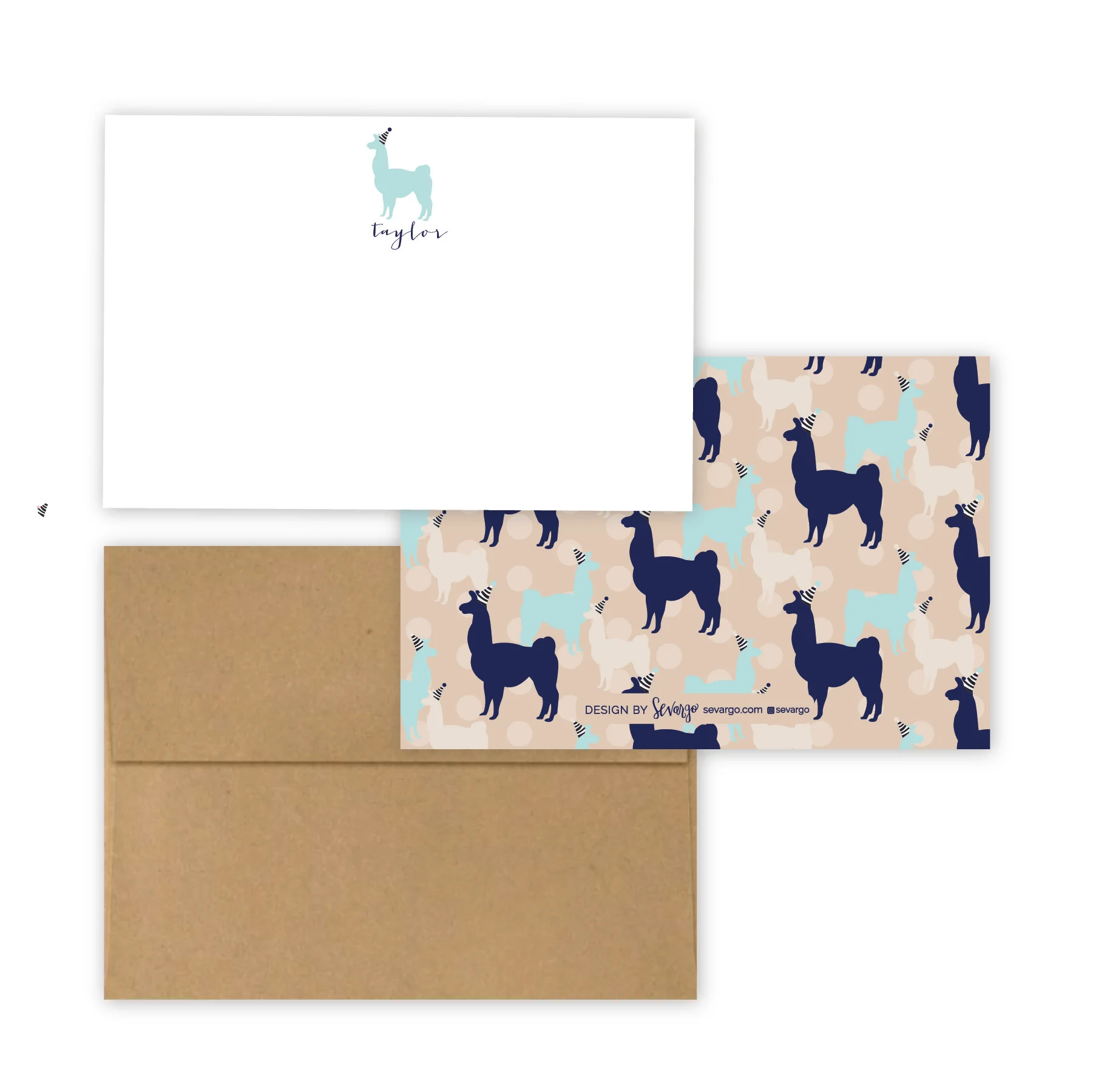 Navy and tan llama stationery-02.jpg