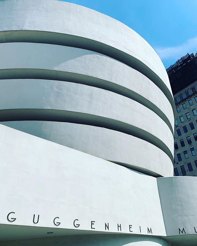 Took a hot summer stroll to visit (well, look at) the Guggenheim. #summerinthecity #nyc #blueskies