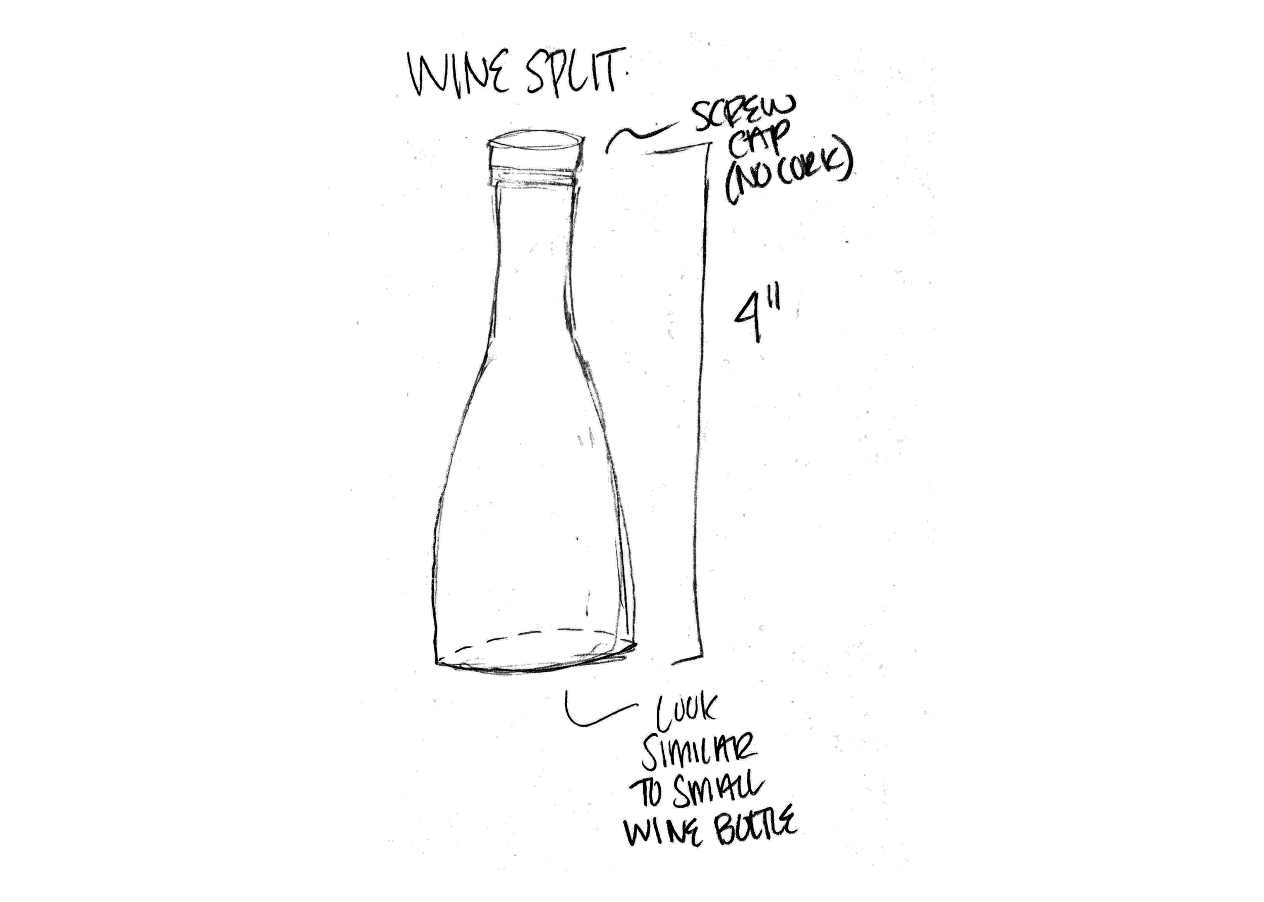  Concept drawing for the small sample wine split that would be delivered to each customer after completing the "What's Your Lucky Number?" Quiz online! 