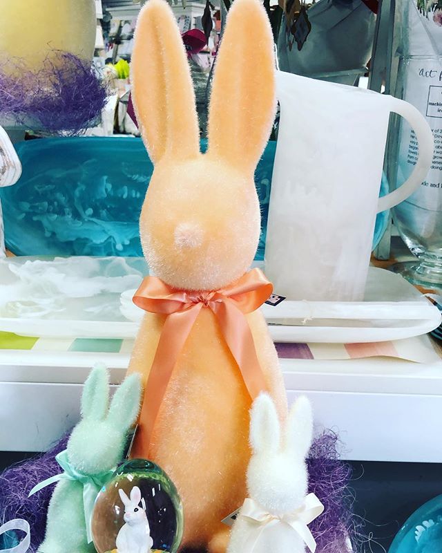 These bunnies are soooo cute and selling fast!! We have only one left in the biggest size. We can&rsquo;t wait to see how our customers decorate with them! 🐰🌷💜