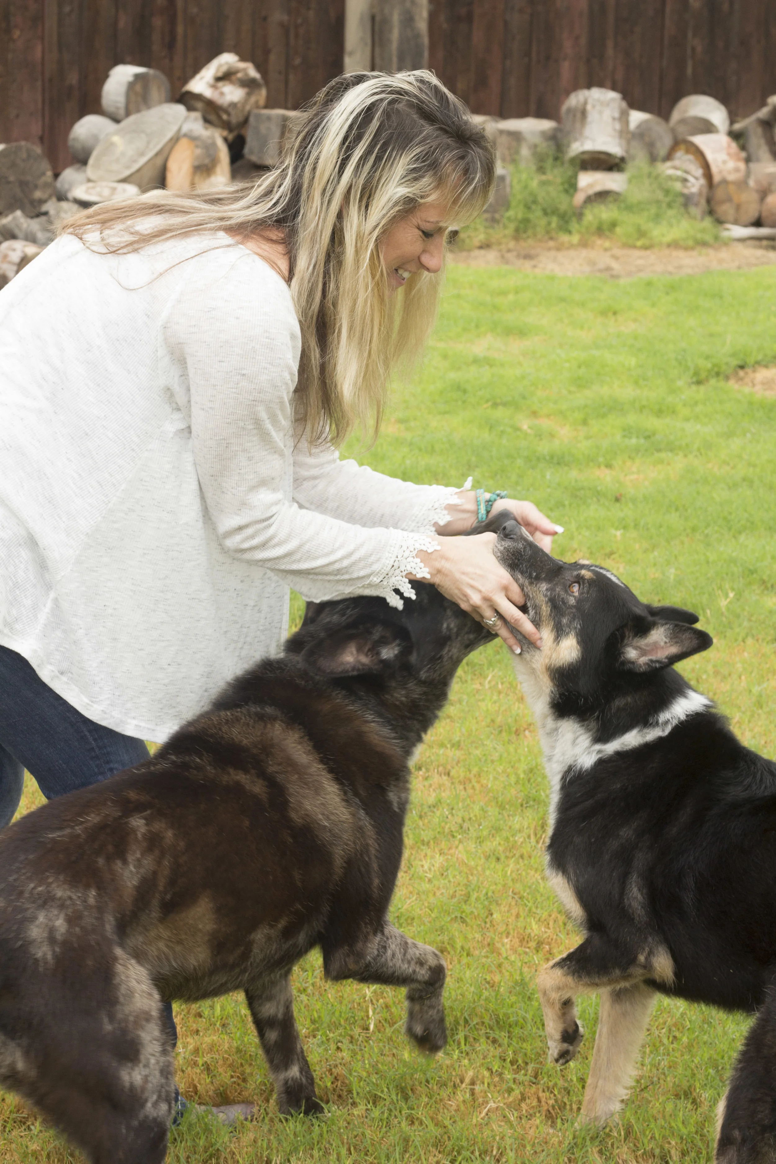 Laura giving the boys some loving reasurance after a fun play session.