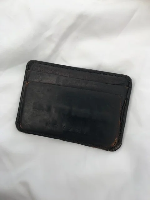 Before Picture: Worn Calf Skin Leather 