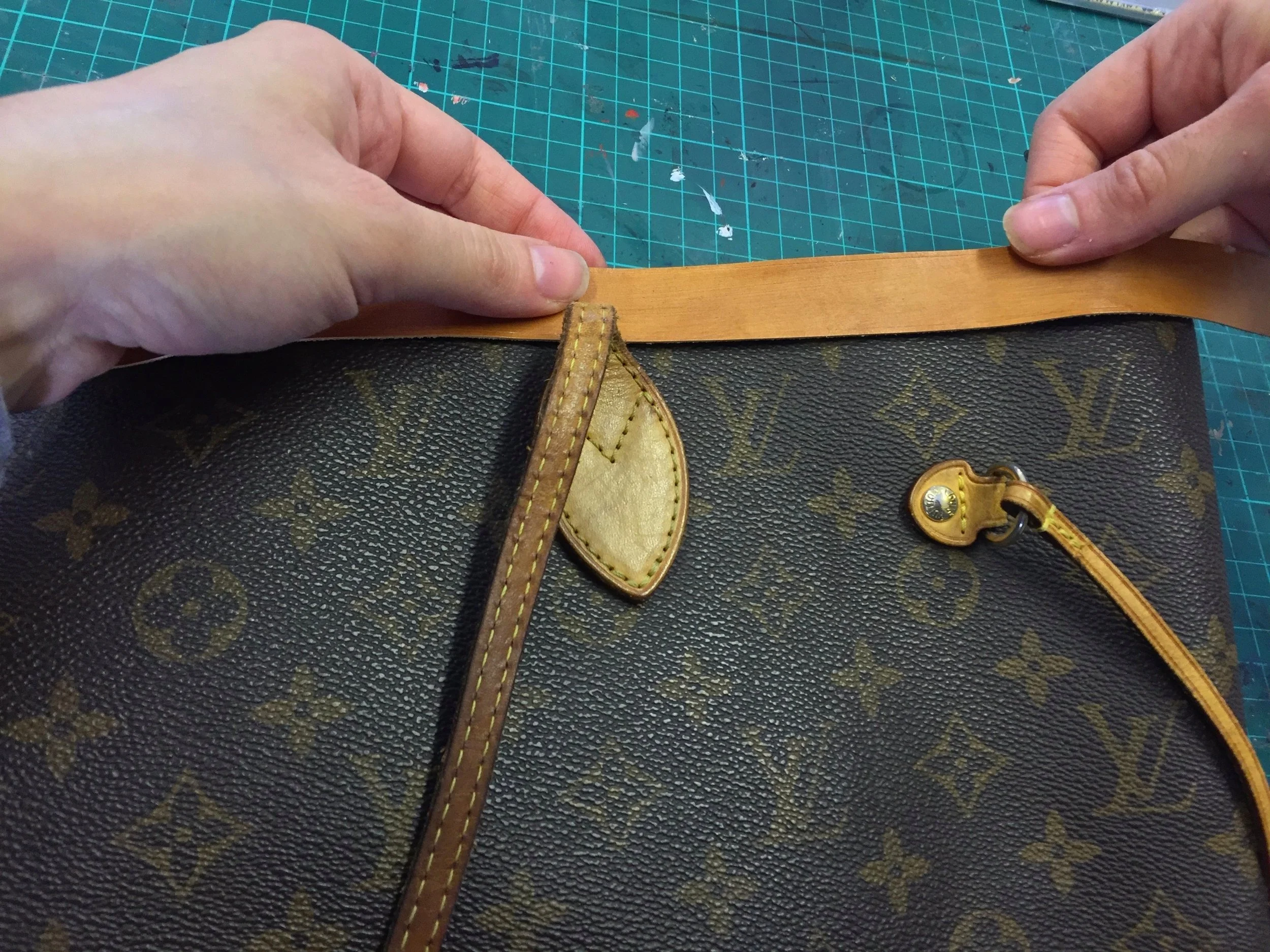 Glueing The Leather To The Bag
