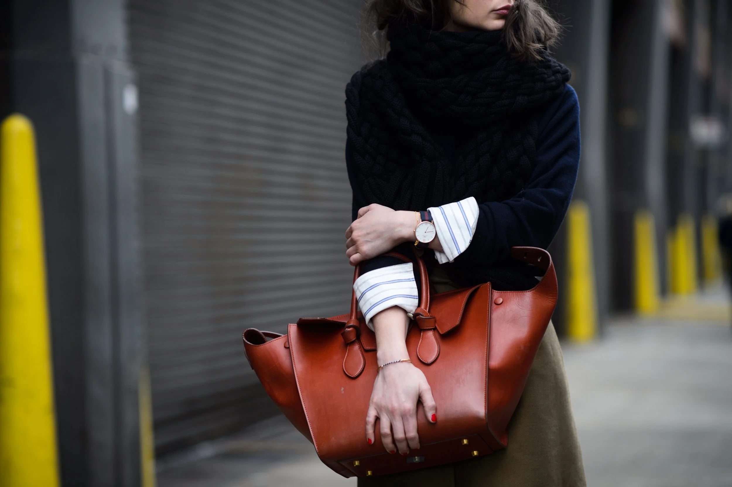 MINT Journal Founder Irina Lakicevic with her Céline Tie Tote Bag. Image: Adam Katz Sinding
