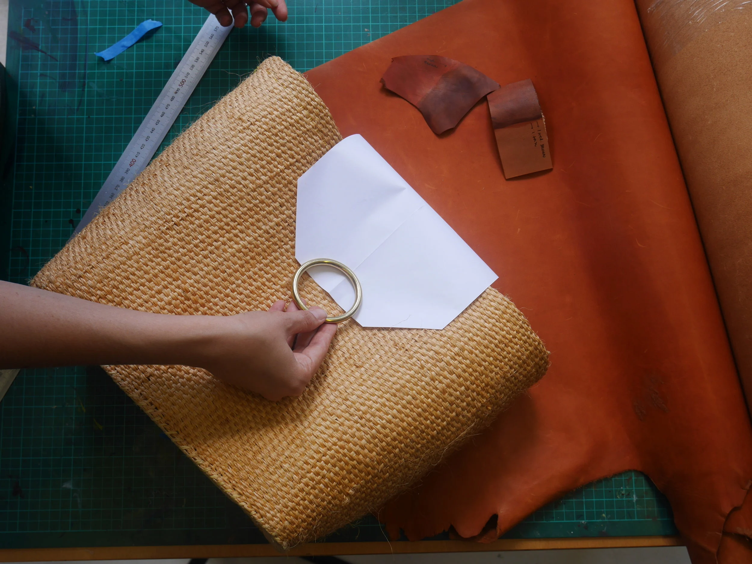 Taking measurements and creating patterns for the front flap