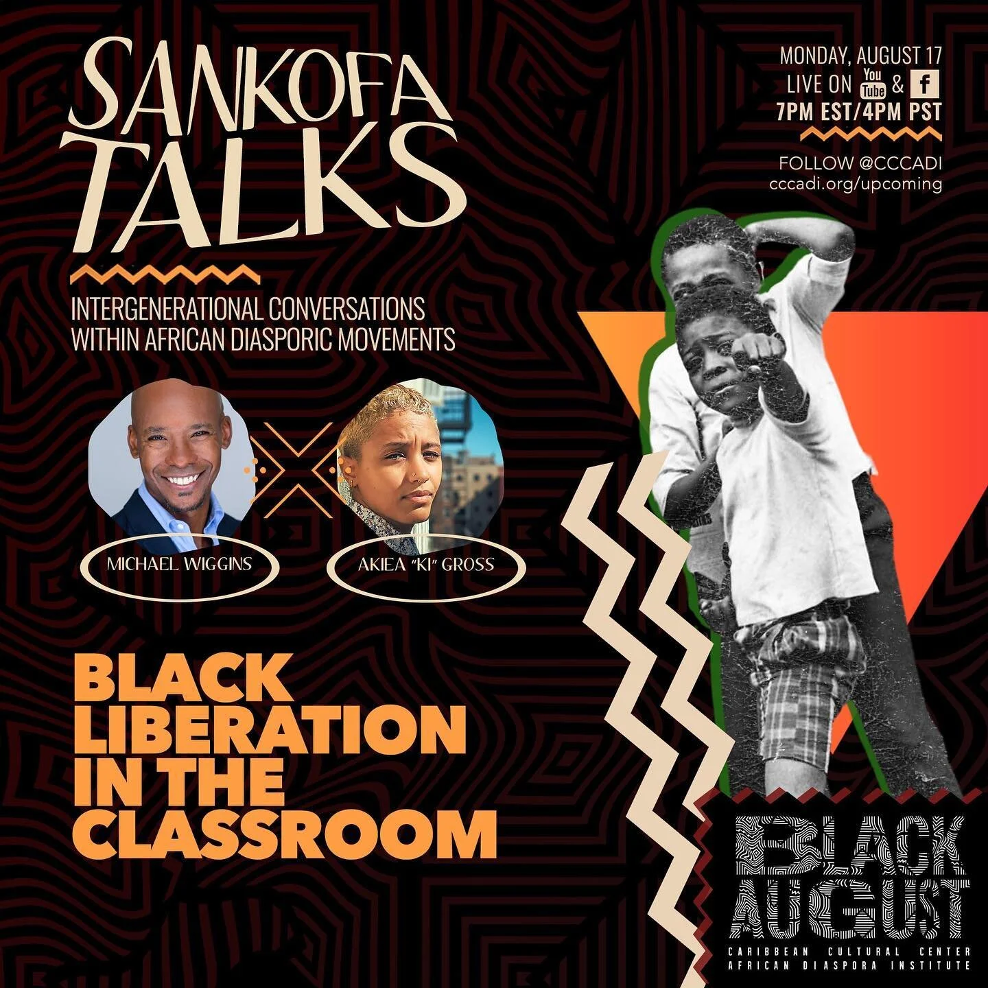 Education is the first step to achieving liberation, and Black educators are the change agents who create space for our community&rsquo;s liberation. For August 17th&rsquo;s Sanoka Talk, Michael Wiggins(@radical_educator ), Director of Engagement and Education for Little Island, and educator and organizer, Akiea &ldquo;Ki&rdquo; Gross(@wokekindergarten ), will be discussing how they envision equitable education for the Diaspora.

Black Liberation in the Classroom  August 17th

______
#cccadi #blackaugust #sankofatalks #sankofa