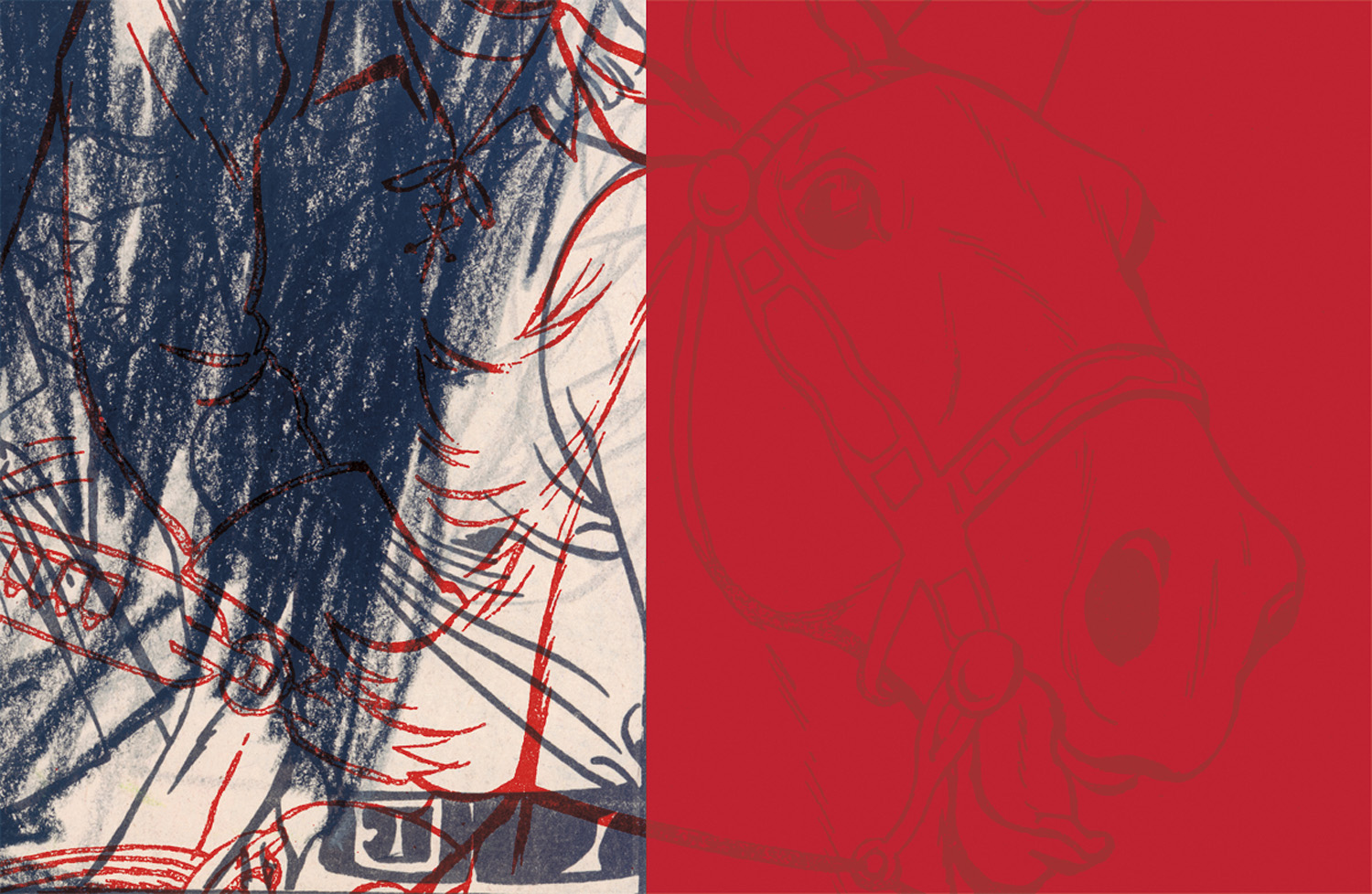   Red Horse , 2004, 43 3/4 x 61", digital print, plexiglass and frame 