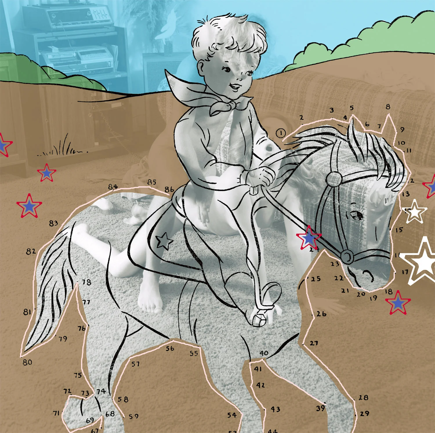 Pony Boy , 2003, 33 x 33", digital print, plexiglass and frame.