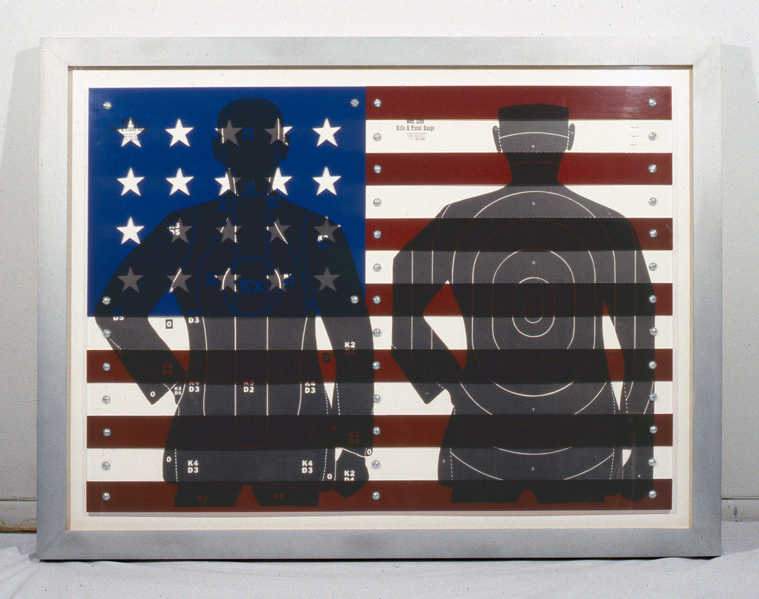   American Flag , 1991, 36 x 47", mixed media with custom metal frame. 