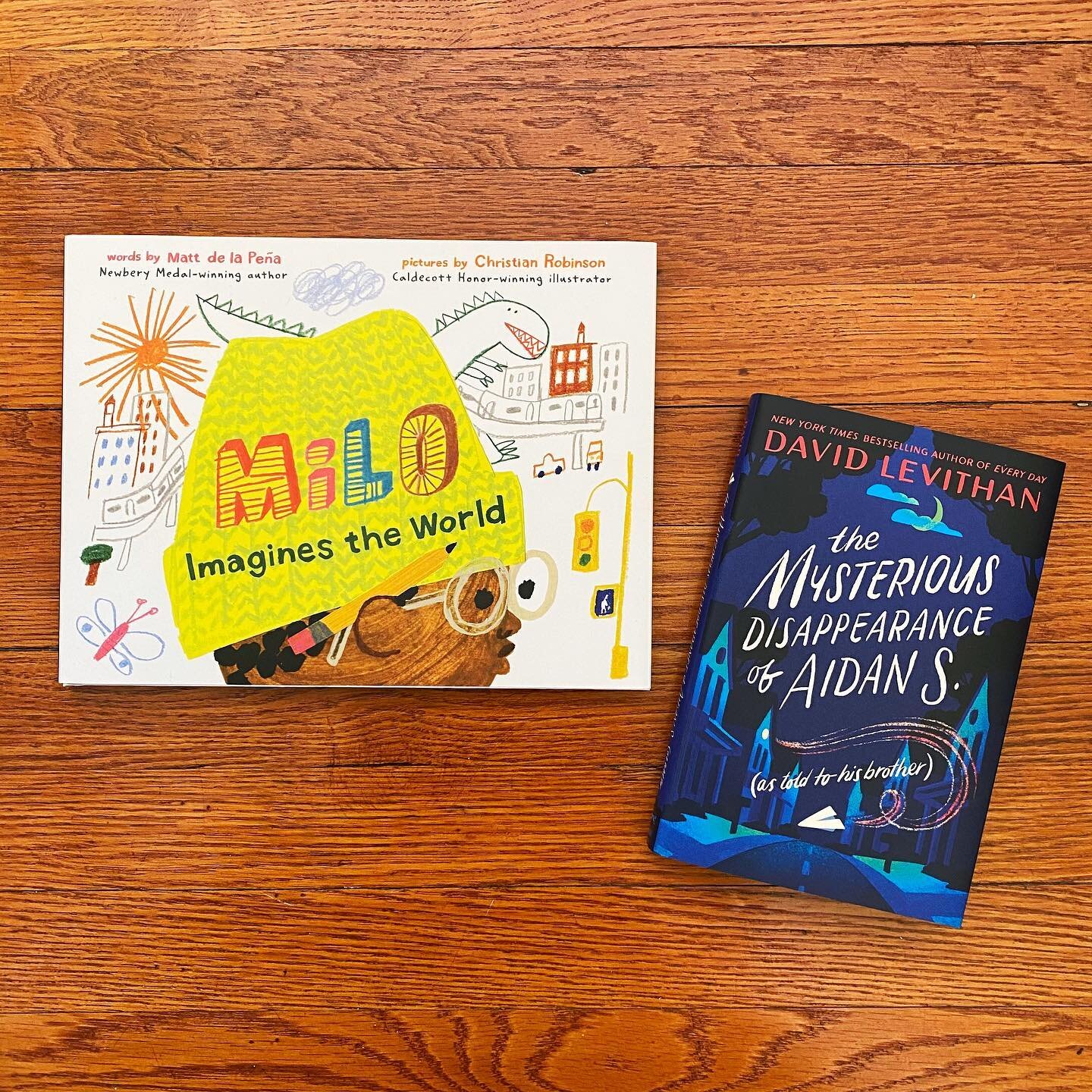 February releases! I&rsquo;ve read them both and loved them both. ❤️
.
MILO IMAGINES THE WORLD by @theartoffun and @mattdelapena is about the assumptions that we make about other people&rsquo;s lives. Wonderful, wonderful, wonderful. Deserves a spot 