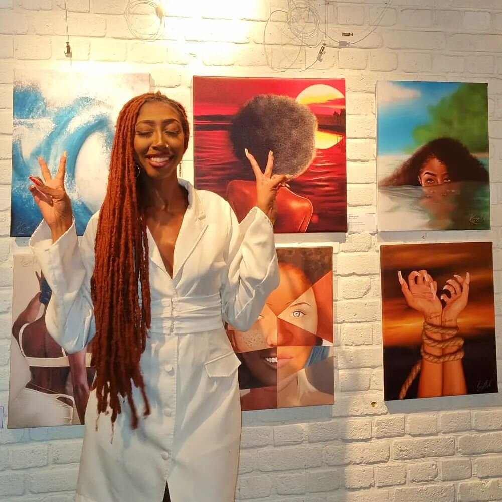 Wow, what an evening, my exhibition launch at @kokocamden was nothing short of amazing! I exhibited some new pieces from my new collection 👀, did a live painting and got to meet so many beautiful people whilst celebrating with the people I love too.
