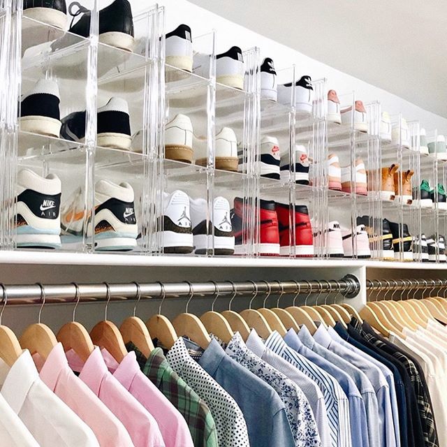 💥👟💥 Amazing to see this stunning closet we organized in the current issue of @thehollywood_reporter. David is a one of kind guy with a one of a kind collection of kicks!
@makebetterspace hit this one out of the park! Displaying the sneakers in the @thecontainerstore stacking shoe bins and swapping the mismatched hangers for @amazonhome sleek wood hangers transformed this closet!
.
.
.
.
#makebetterspace #sneakerheads
#clutterfree #livecolorfully
#thehollywoodreporter #losangeles
#interiorforall #interiors123
#darlingweekend #seeksimplicity
#howyouhome #makehomeyours
#containyourself #apartmenttherapy
#streetstyle #flashesofdelight
#homeorganization #organizedhome
#thingsorganizedneatly #instastyle
#sundaymood #newperspectives
#abmhappylife #pursuepretty
#homeorganizer #getorganized
#lessismore #livethelittlethings
#spacecamporganizing #etsorganizing