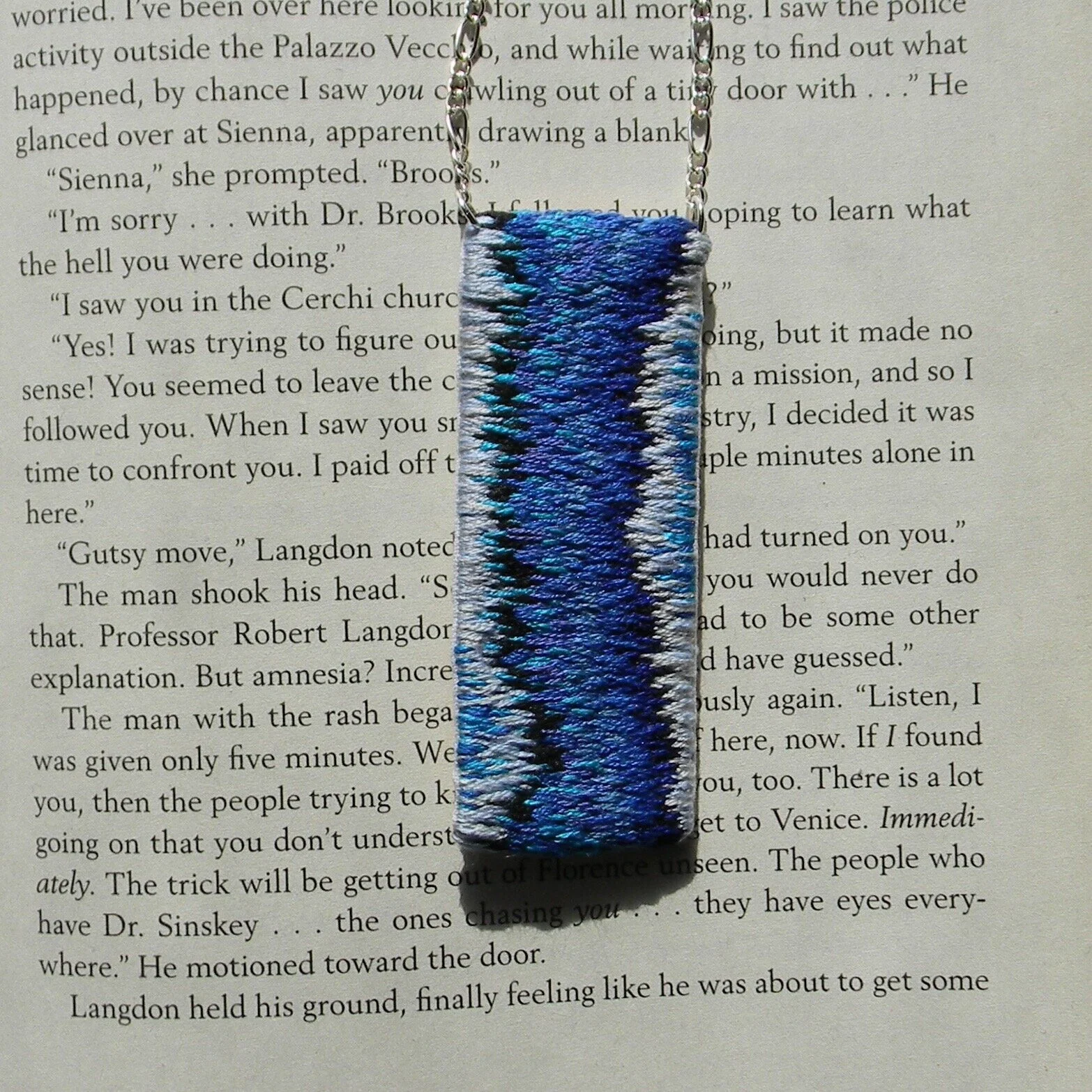 Hand embroidered necklace
