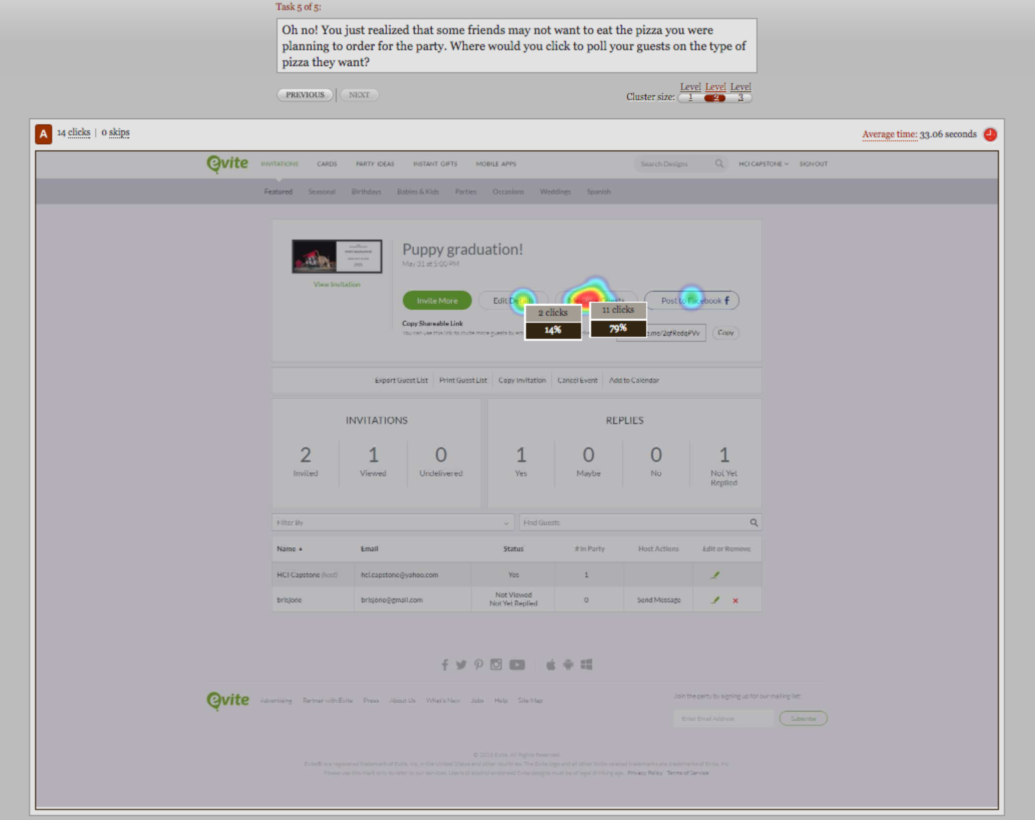 Time on Task Screenshot