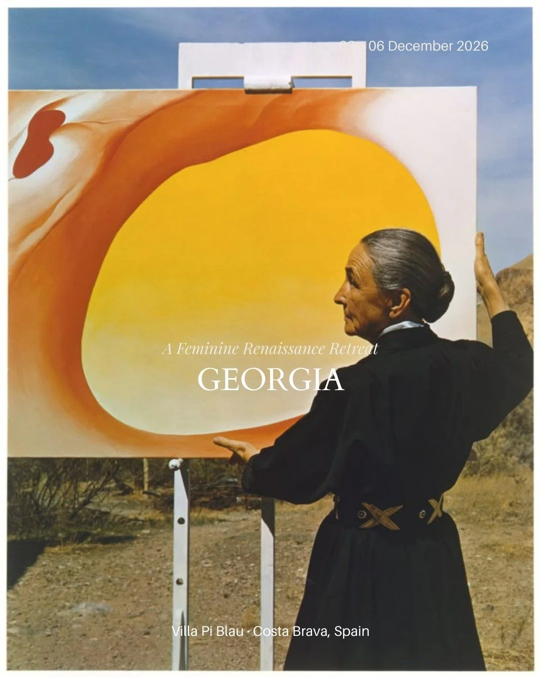 Over four days in Spain, you&rsquo;ll be guided through embodied movement, reflective practices, nourishing meals, curated cultural excursions, and long stretches of spaciousness designed for deep restoration.

Inspired by Georgia O&rsquo;Keeffe&rsqu