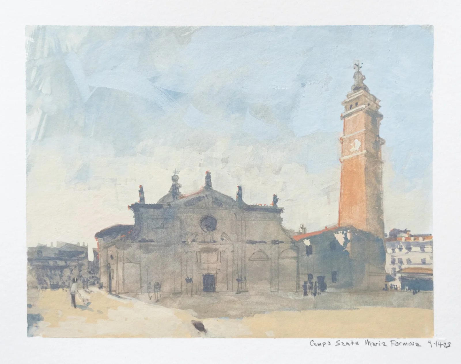 Campo Santa Maria Formosa, gouache on paper