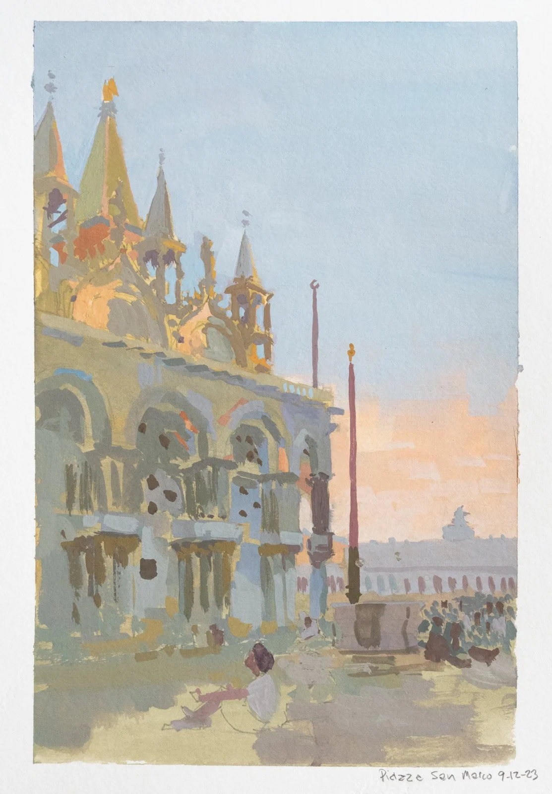 Basilica di San Marco, gouache on paper