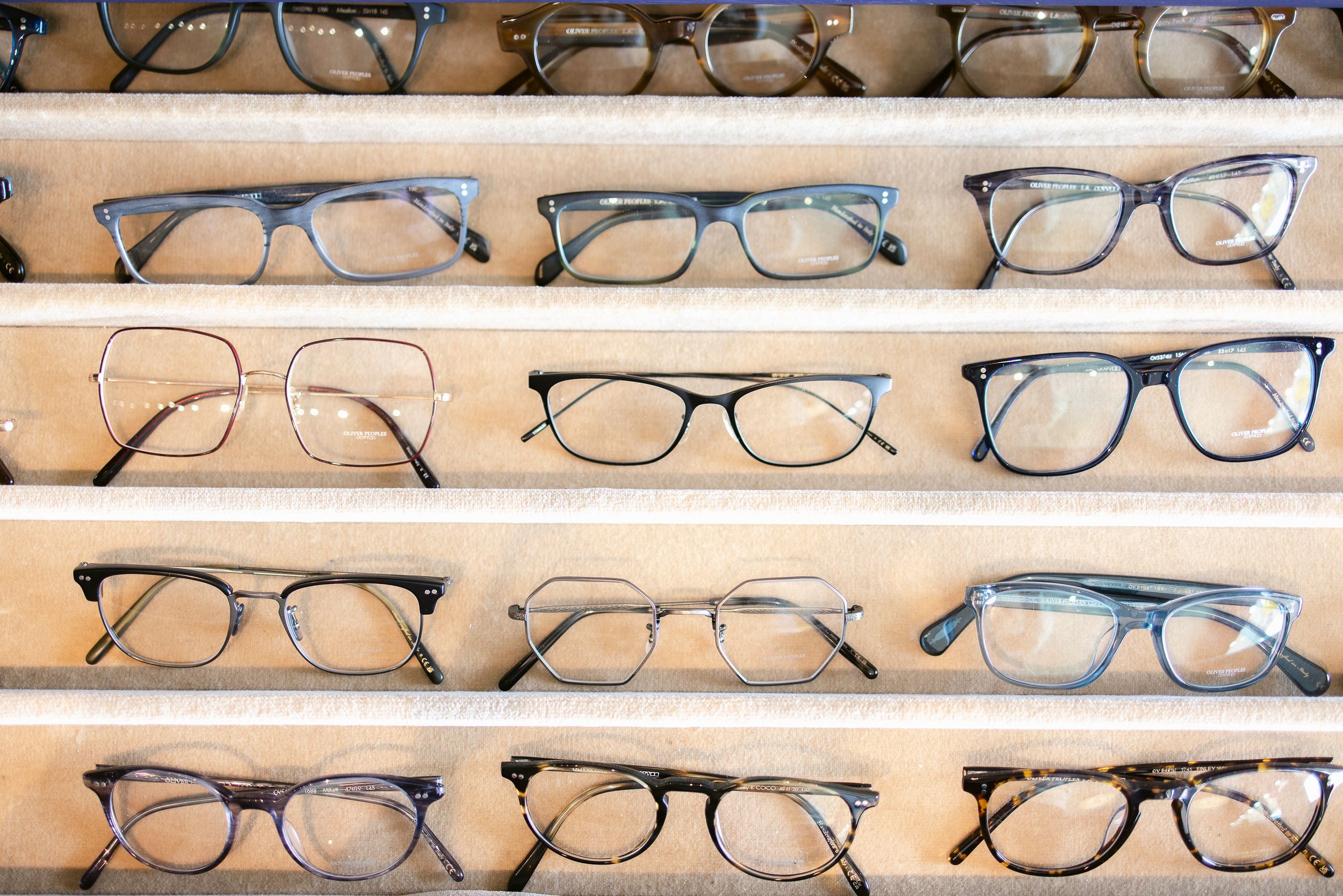   Our cabinets are filled with unique eyewear   Preview some of our adult frames below 