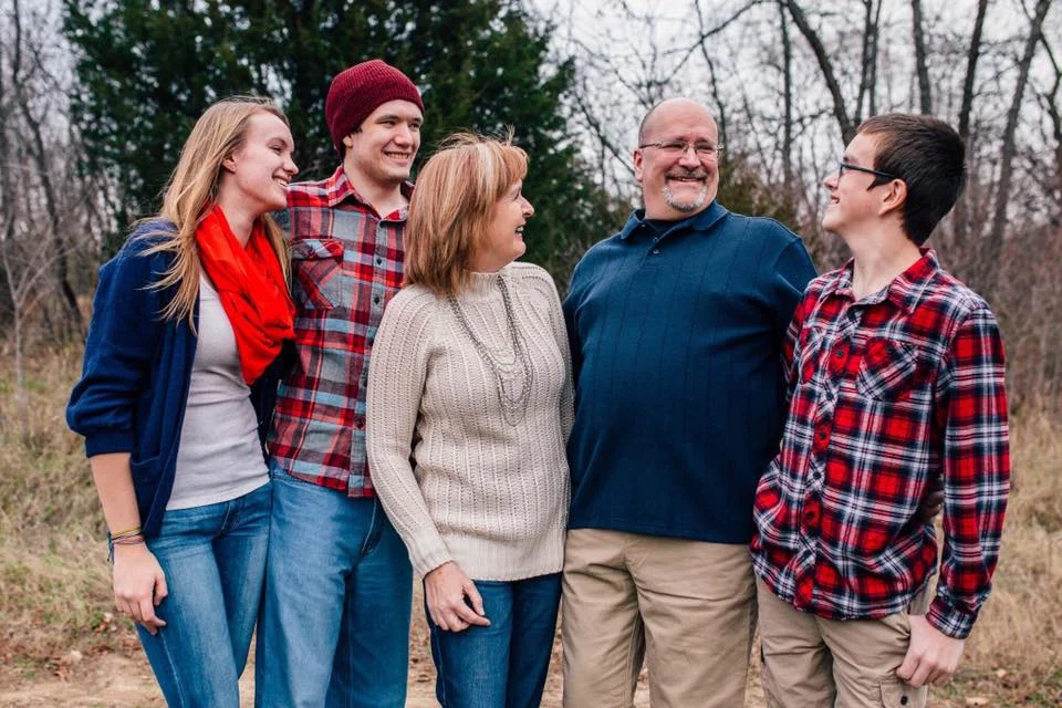 my family, november 2015 from left to right: hannah, 20; connor, 21; jacqui, 55; keith, 52; liam, 13