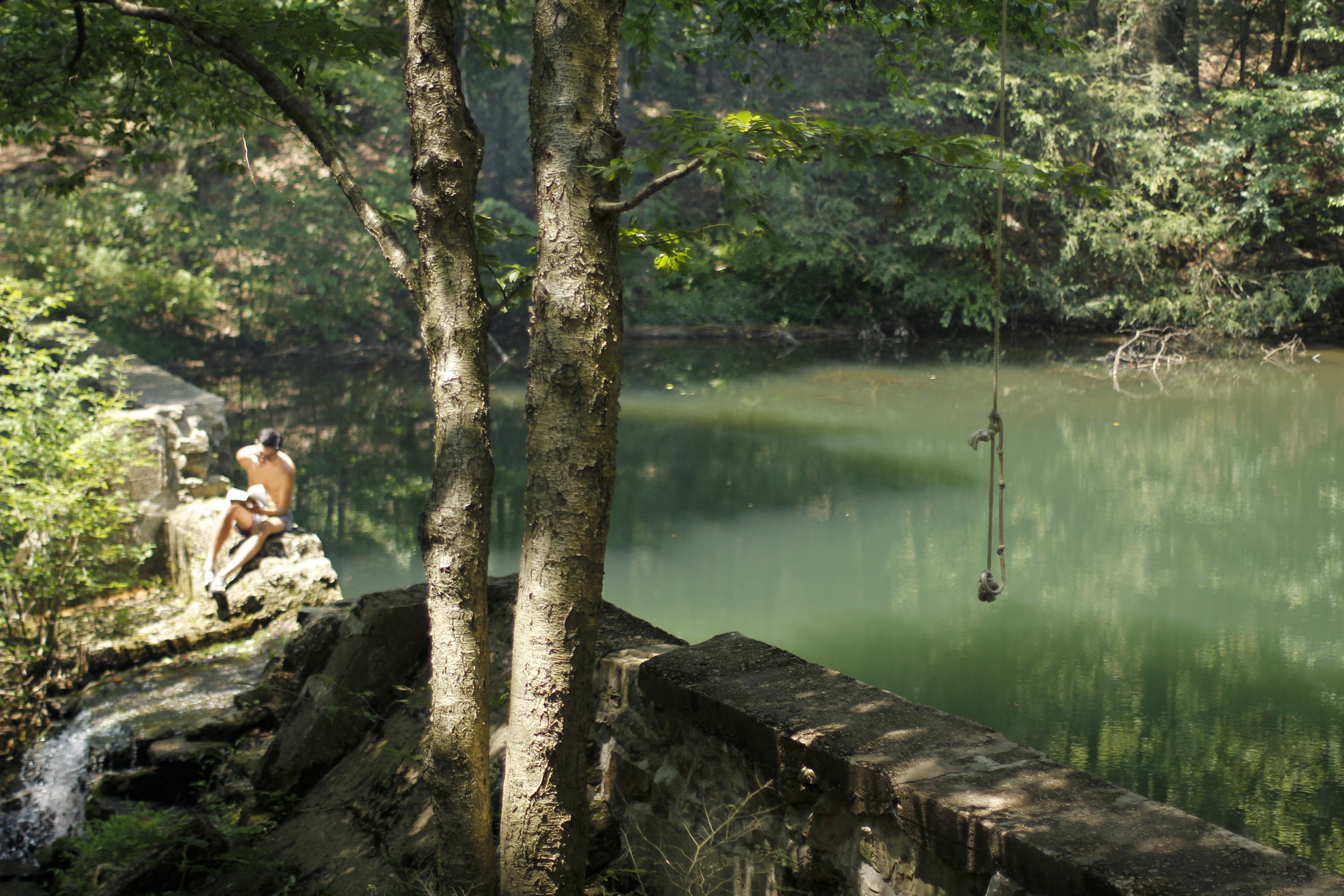Any swimming hole was a welcome relief from the routine.