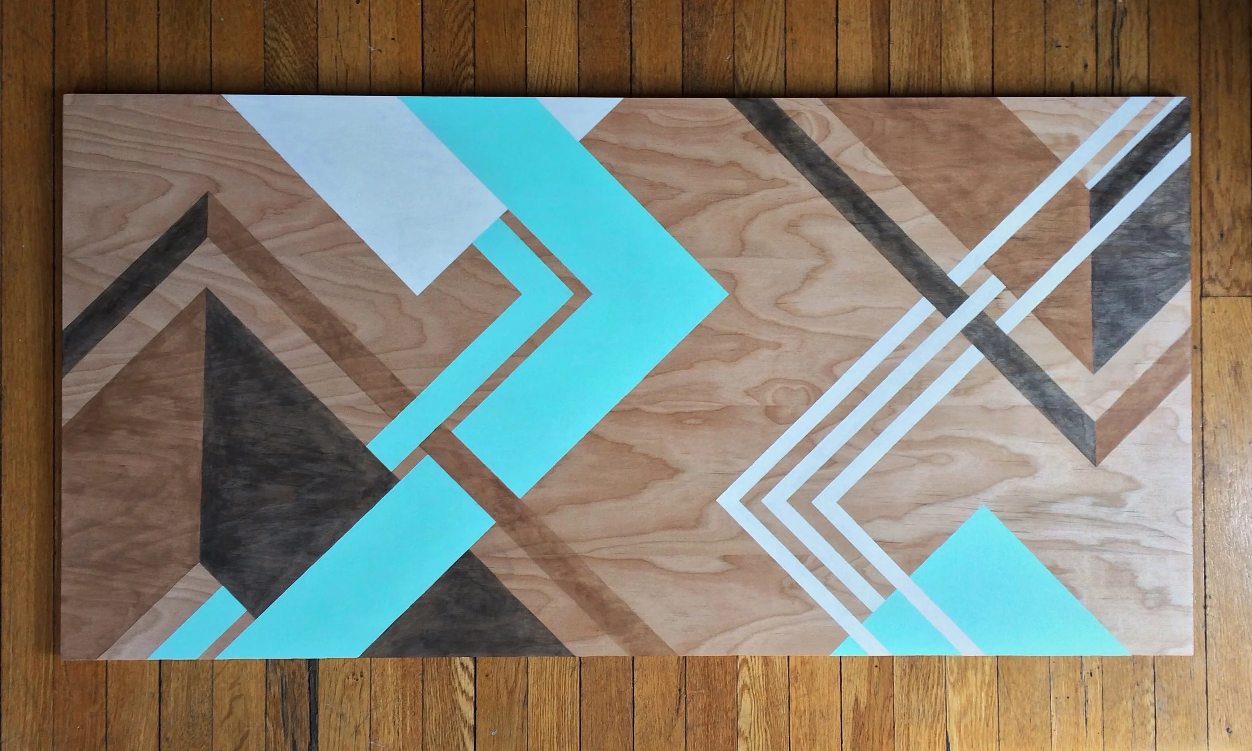  2x4ft acrylic and stain on birch. This specific panel is sold. 