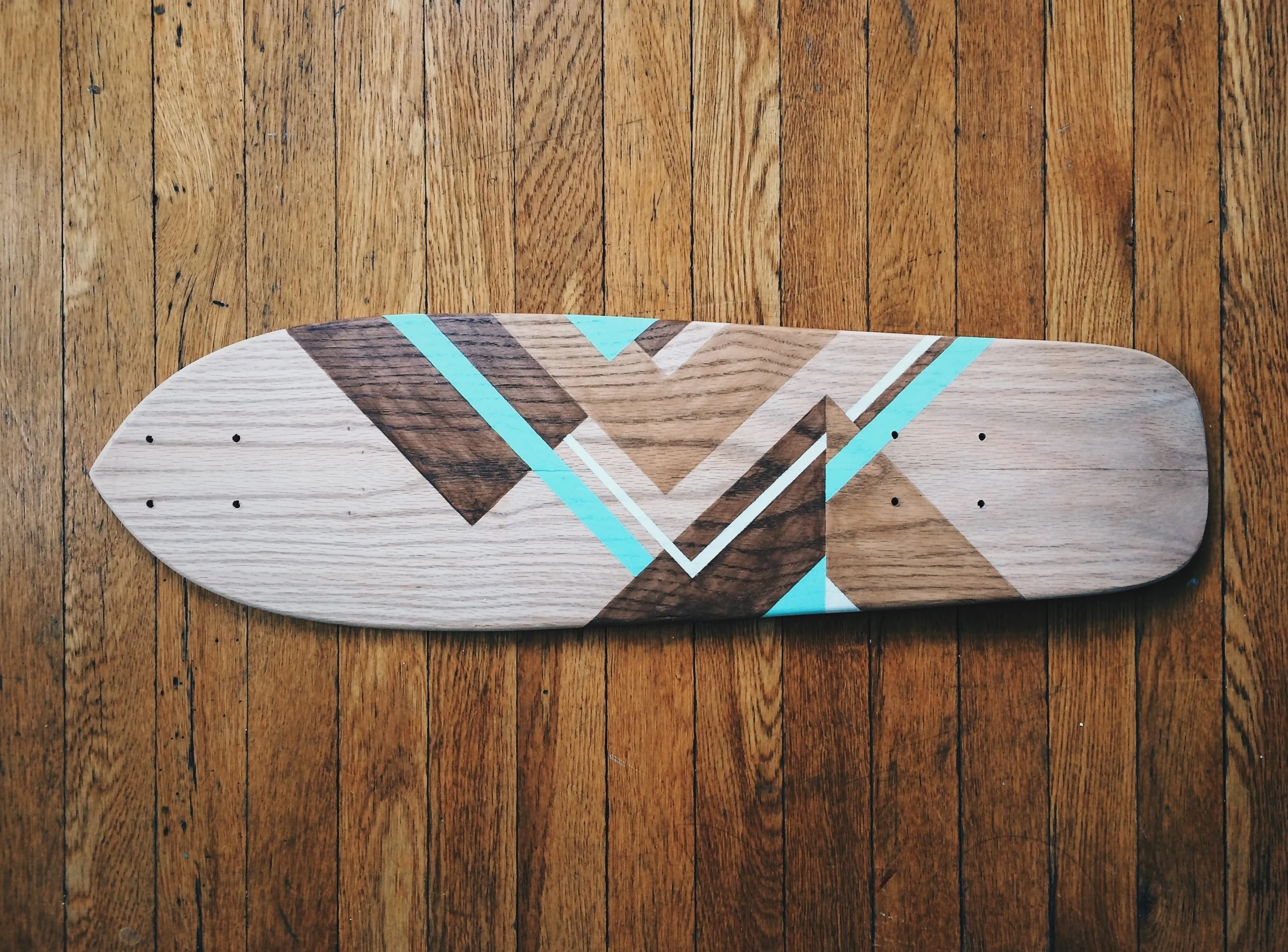  Stain and acrylic skate deck, a collaboration with  Grain Surfboards . 