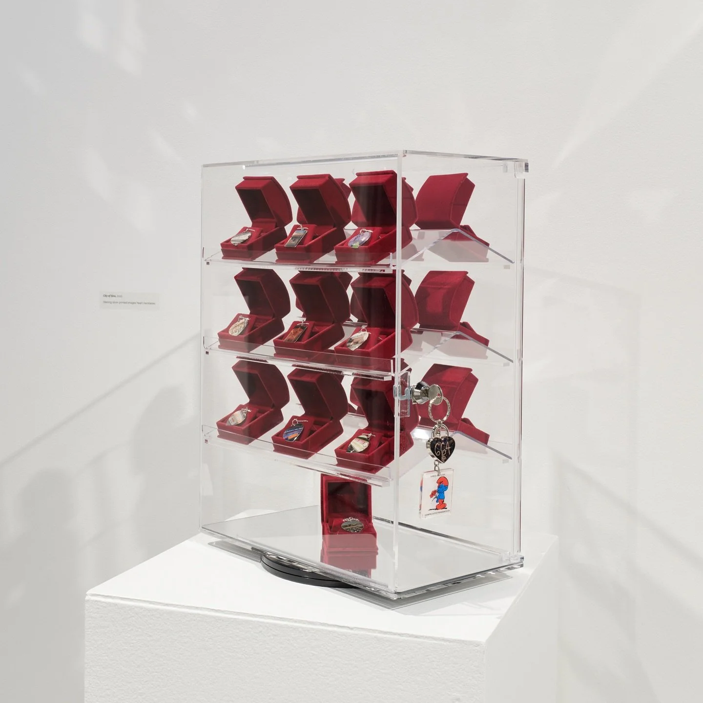 City of Sins, 2025
Sterling silver printed images on 
heart necklaces
13.5 x 7.25 inches 

On view at @nmsuartmuseum 𝓖𝓻𝓮𝓮𝓽𝓲𝓷𝓰𝓼 𝓯𝓻𝓸𝓶 𝓣𝓲𝓳𝓾𝓪𝓷𝓪