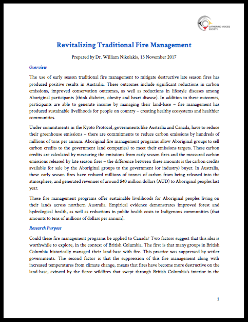 Revitalizing Traditional Fire Management