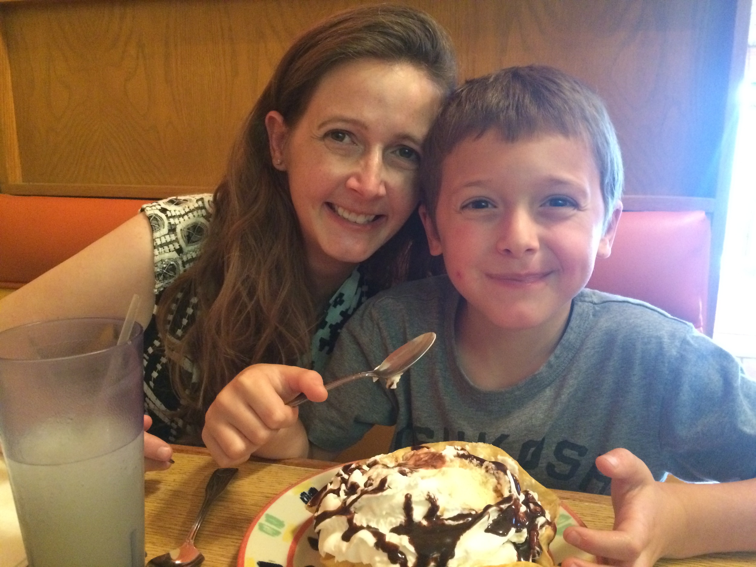 After our tears were shed, and our bad day (well one of them, this weekend), we needed a treat; so we went OUT for dinner, and we had (fried!!) ice cream. I love my family, and could not be more grateful for my guys. It's too bad that some people are willing to miss out on this!