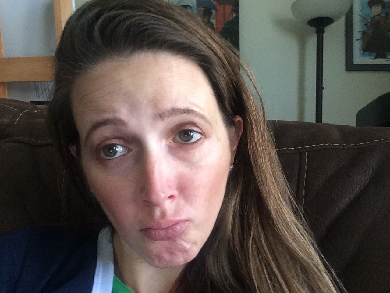 I'm too old to pull off the fake pouty face, huh? Also, I'm really excited about the painting that's on the easel back there. I'll have to show you guys when it's all done.