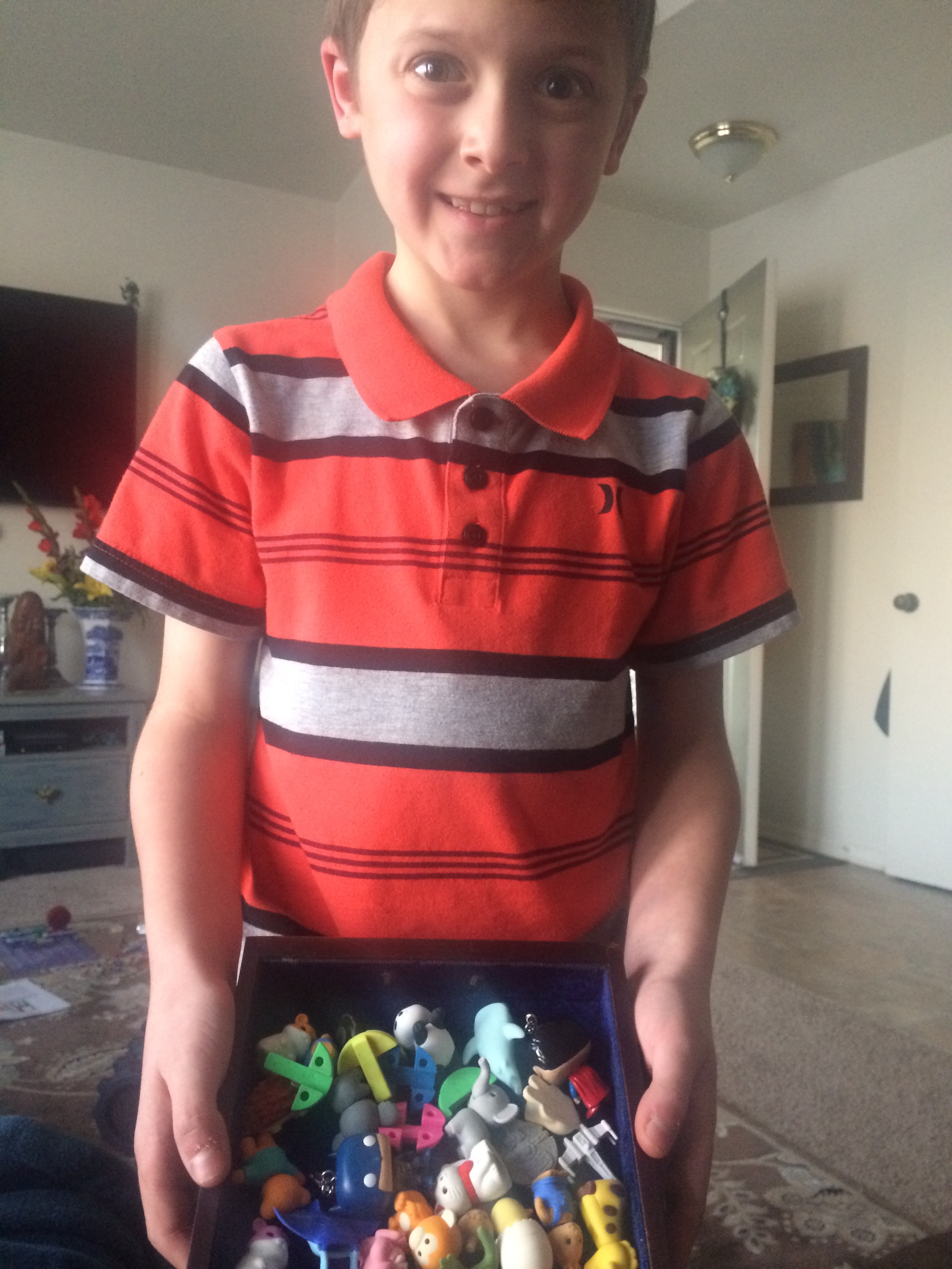 Collin's eraser collection.