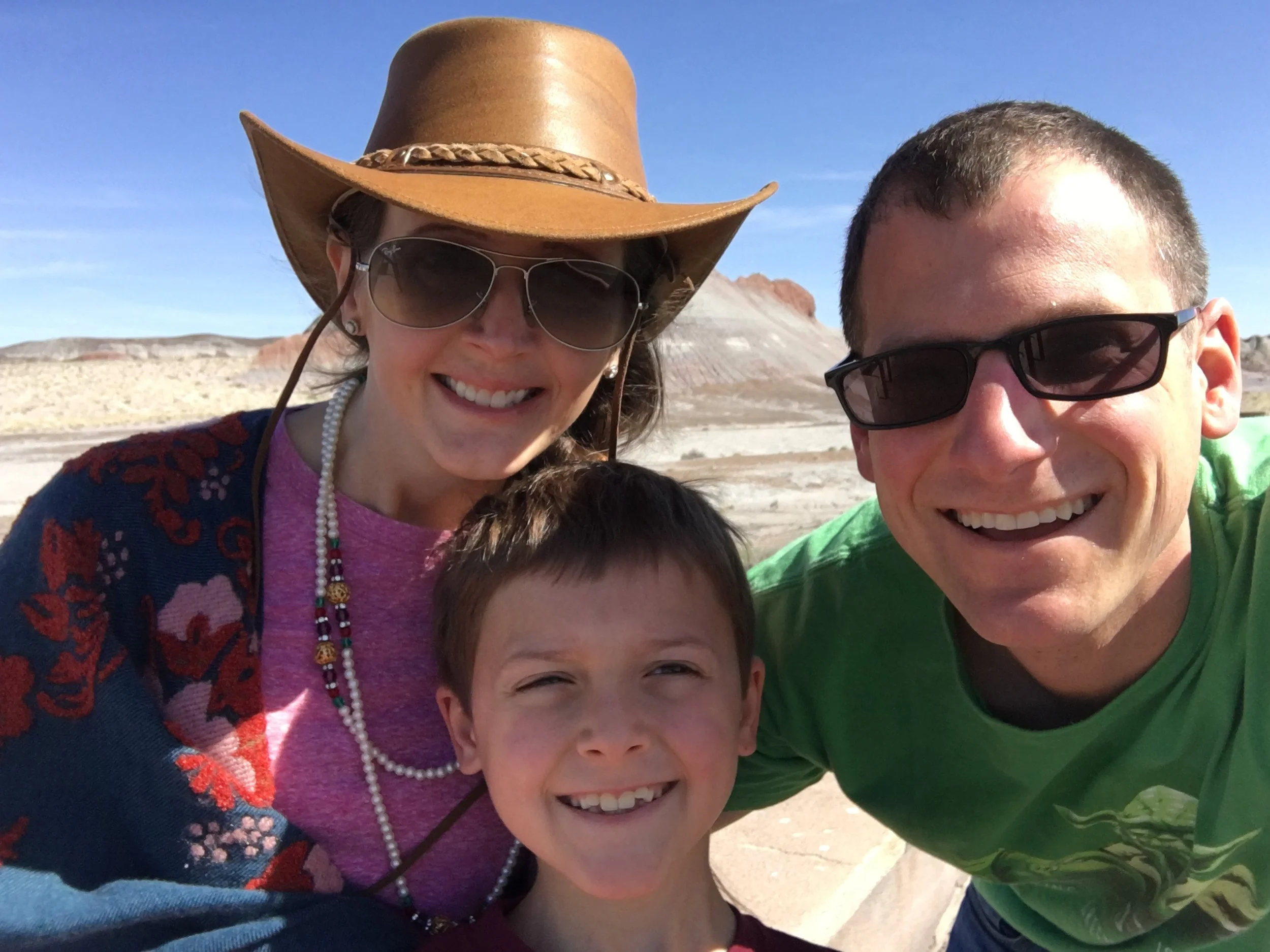 At the painted desert/petrified forest national park. My family. My reason for living. My reason for getting up in the morning. My reason for finding a way to put that box back to together and making sense of it, organizing it, and not making a mess of what's inside and letting it destroy anyone else, including me. These people matter. I matter.