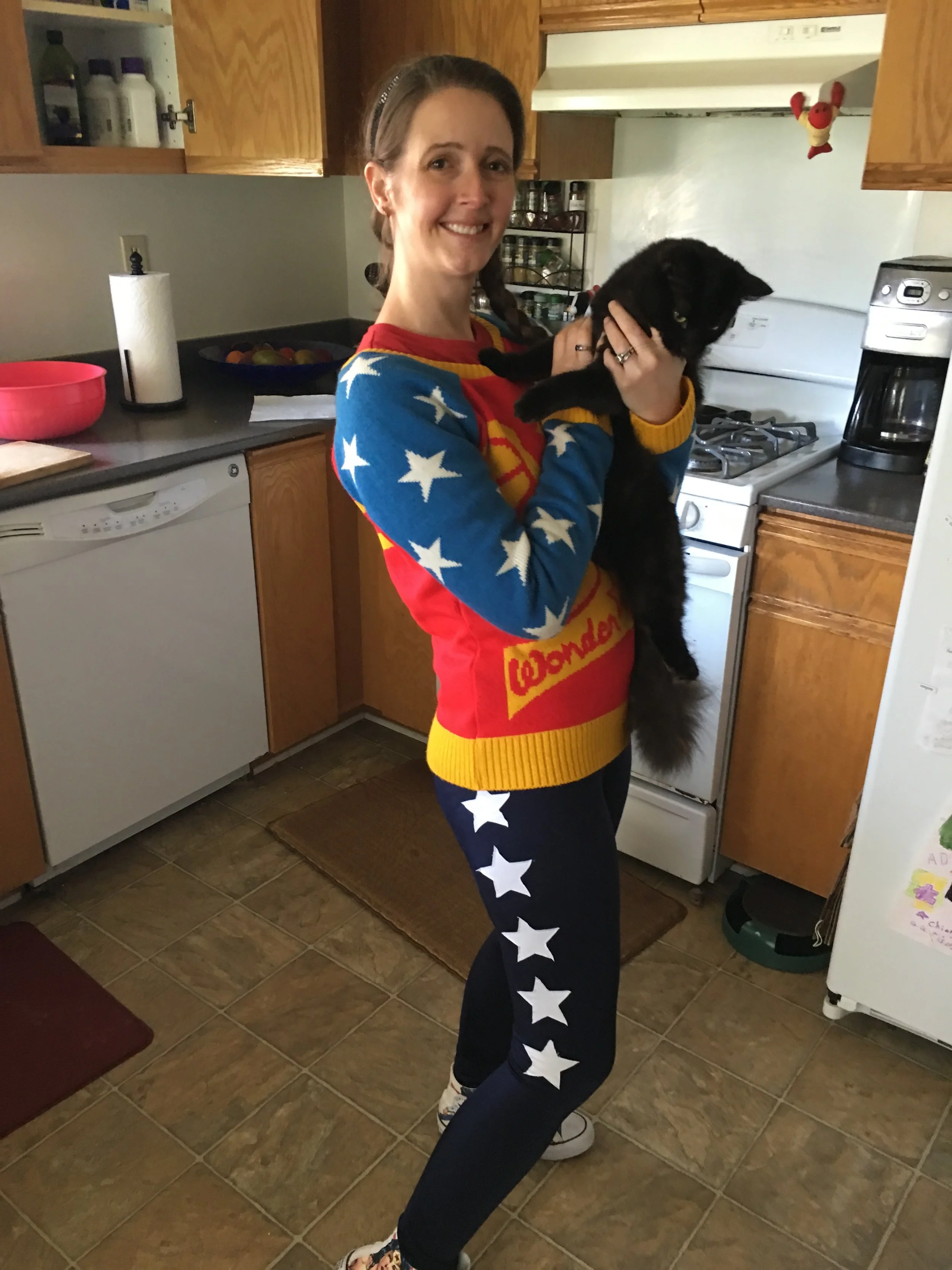 I don't generally care too much about what people think of what I'm wearing. Wednesday is Wonder Woman Wednesday, for example; I wore this same outfit yesterday to a neurologist's appointment. But, pj's to have my kid rescued from a tree was a little bit pushing the envelope of good decorum.