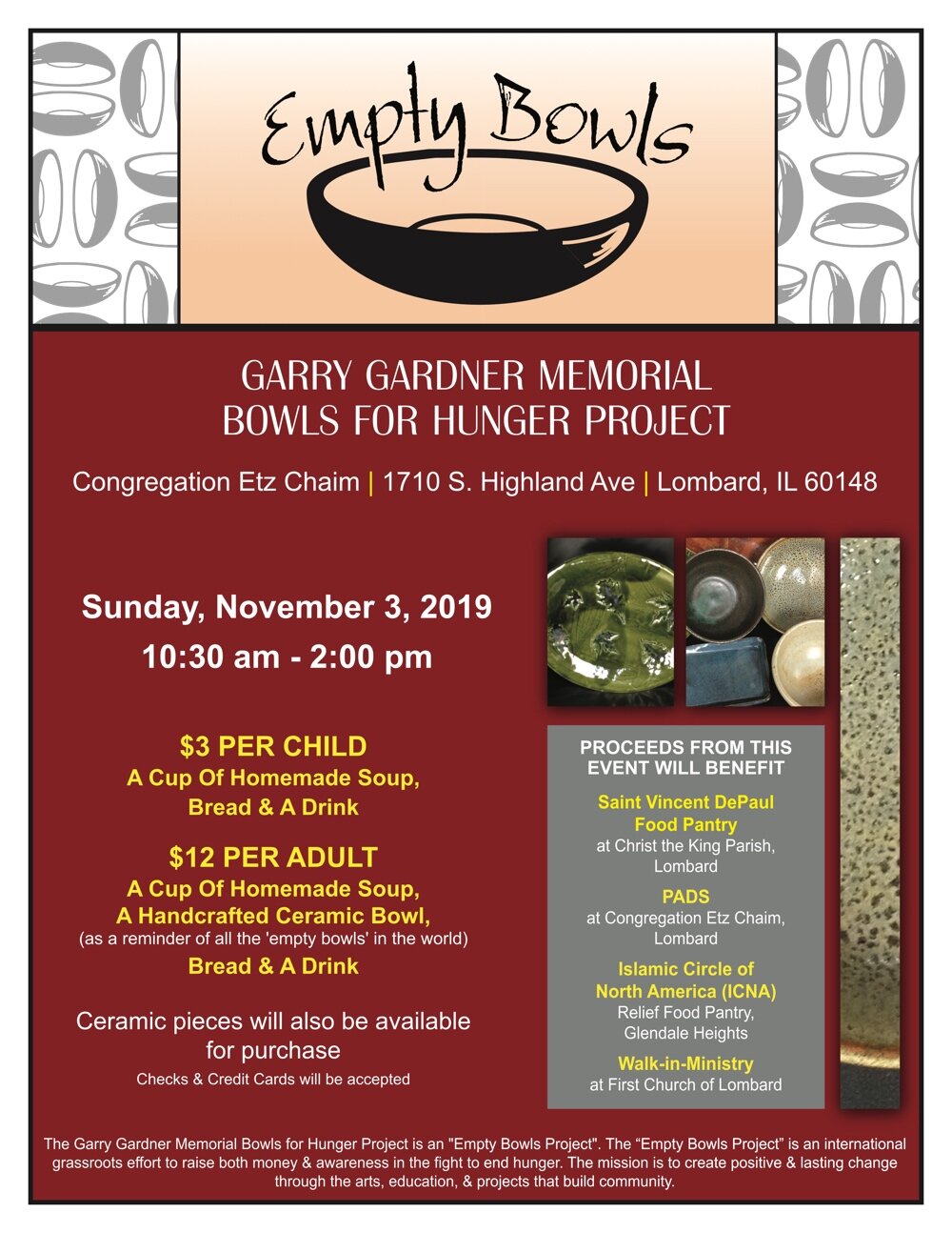 SAVE THE DATE! Empty Bowls is - Amherst Survival Center