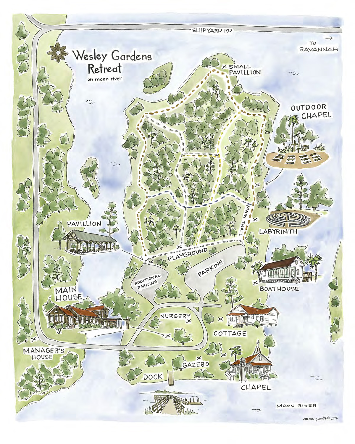 Wesley Gardens Retreat, property map