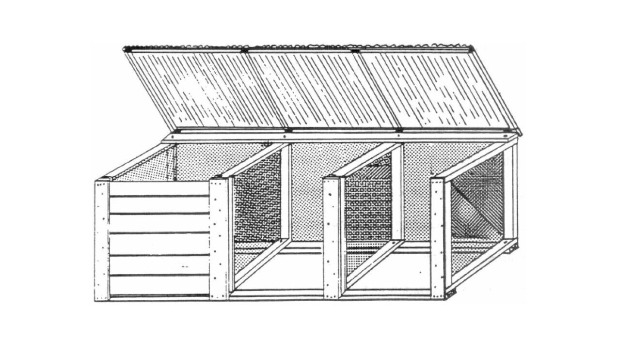 Extra Large Triple Bay Wooden Compost Bin