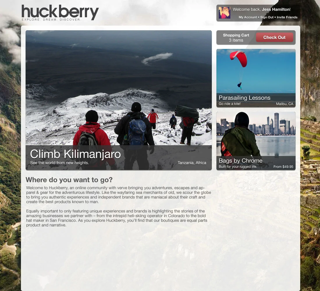 2011: Huckberry - Early Visual Concept