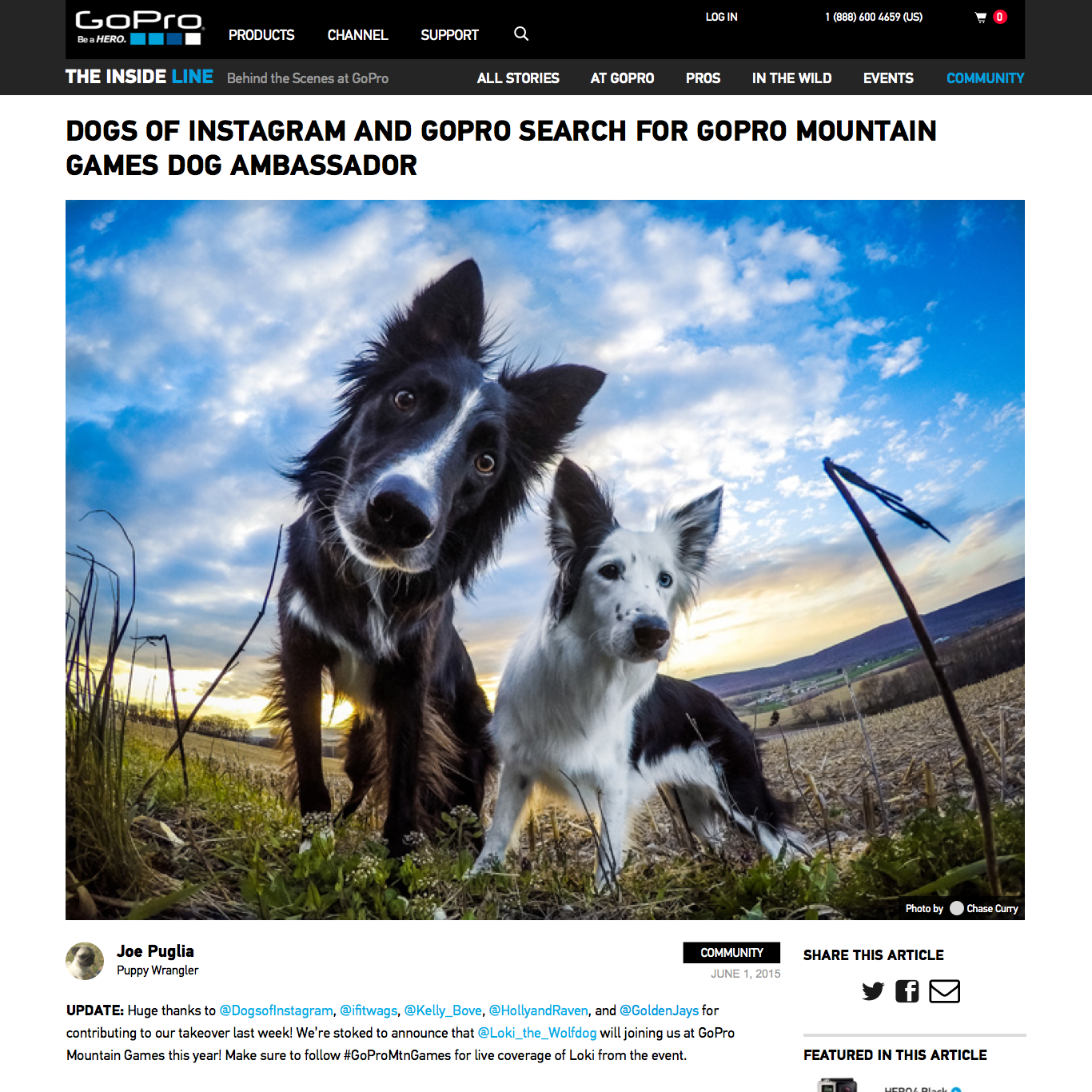 2015: GoPro News Page (The Inside Line) - Article Visual Exploration