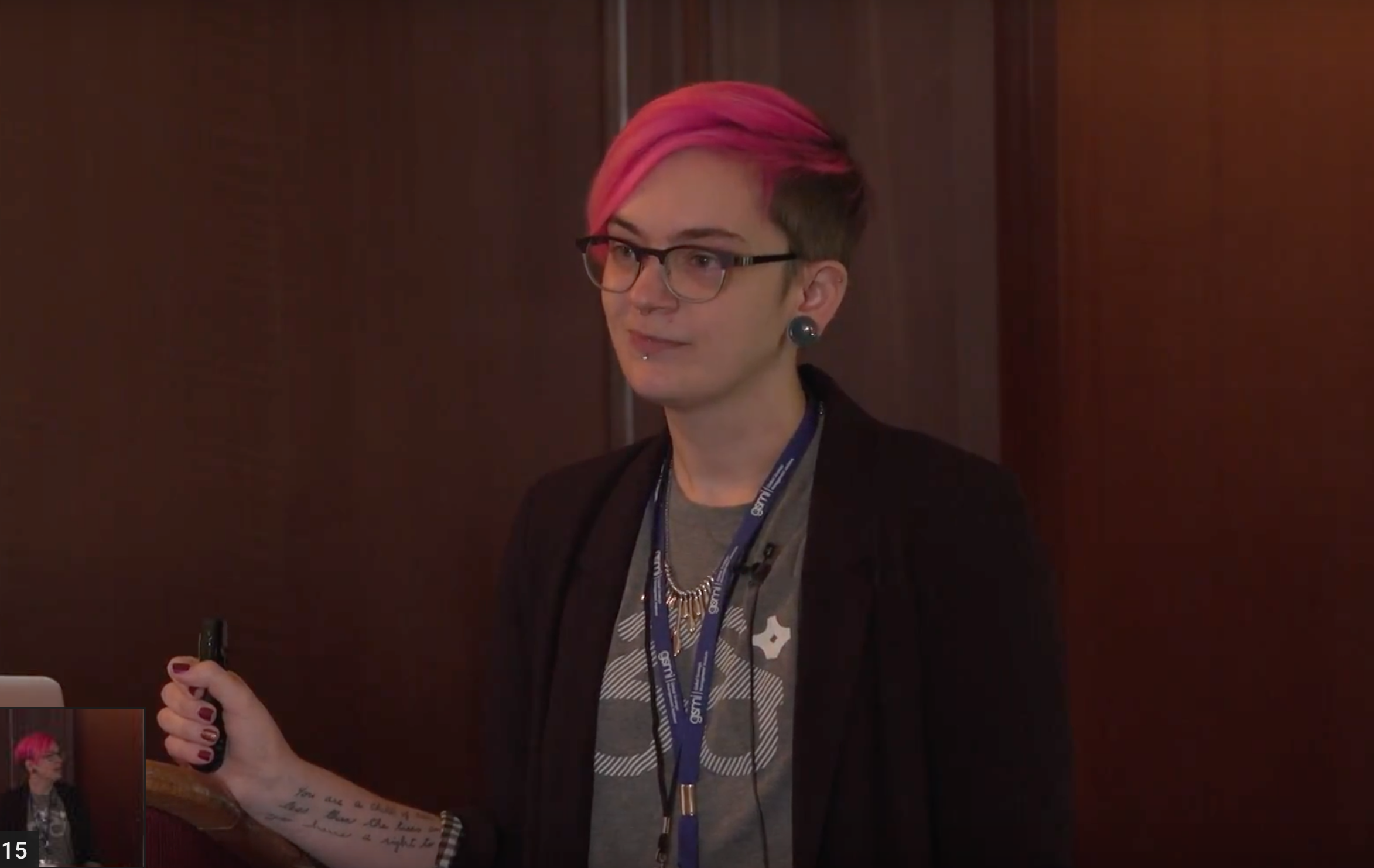Jess speaking at Mobile+Web Developers Conference , 2017