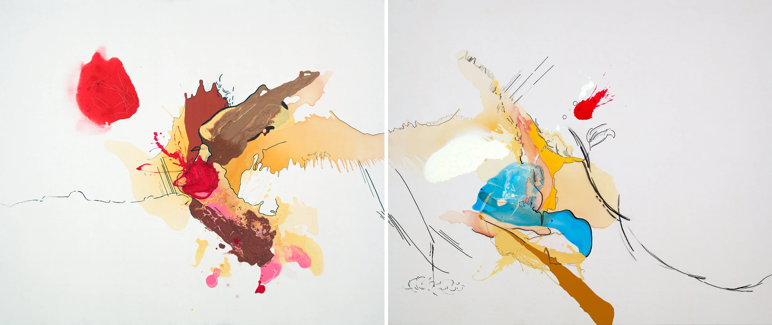 Starlight Expansion , 2010 - SOLD 60 x 144 x 3” Acrylic, enamel, pastel, charcoal, and marker on canvas