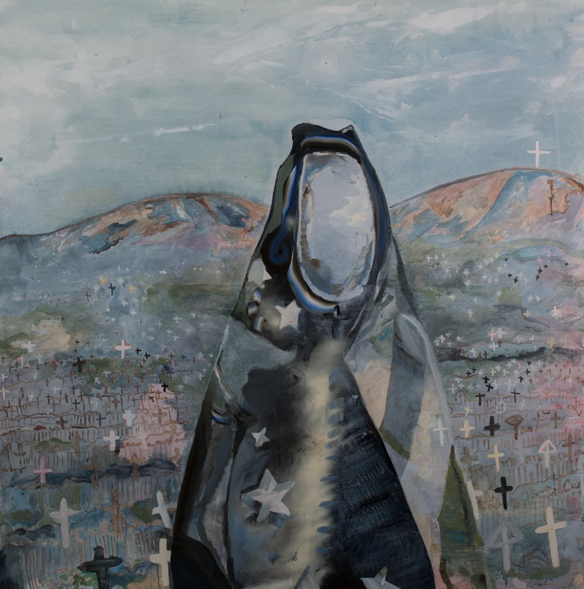 On the Hill Acrylic pigments on Canvas 72 x 72 Inches 2018