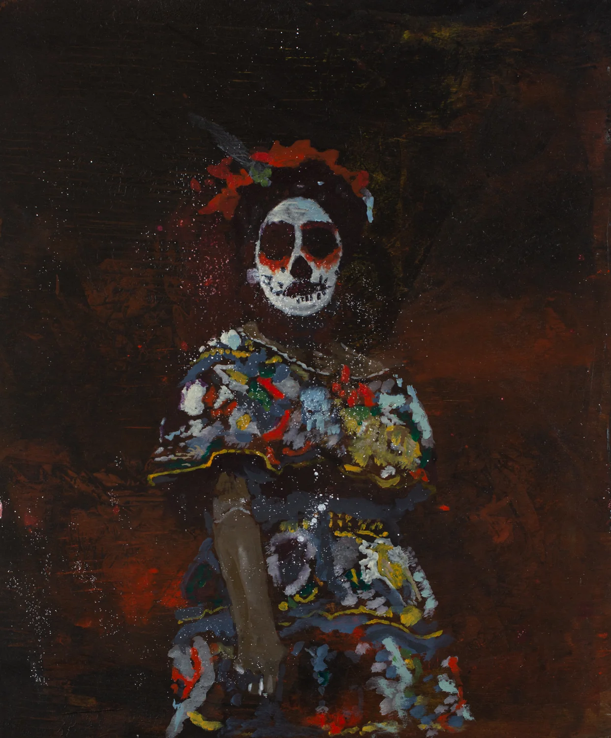 La Catrina Acrylic pigments on Panel 20 x 24 Inches 2019
