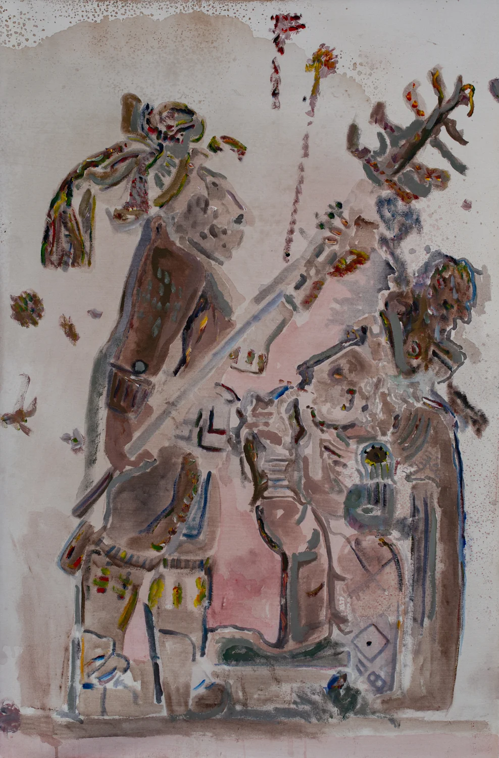 El Mural Acrylic pigments on Canvas 48 x 32 Inches 2019