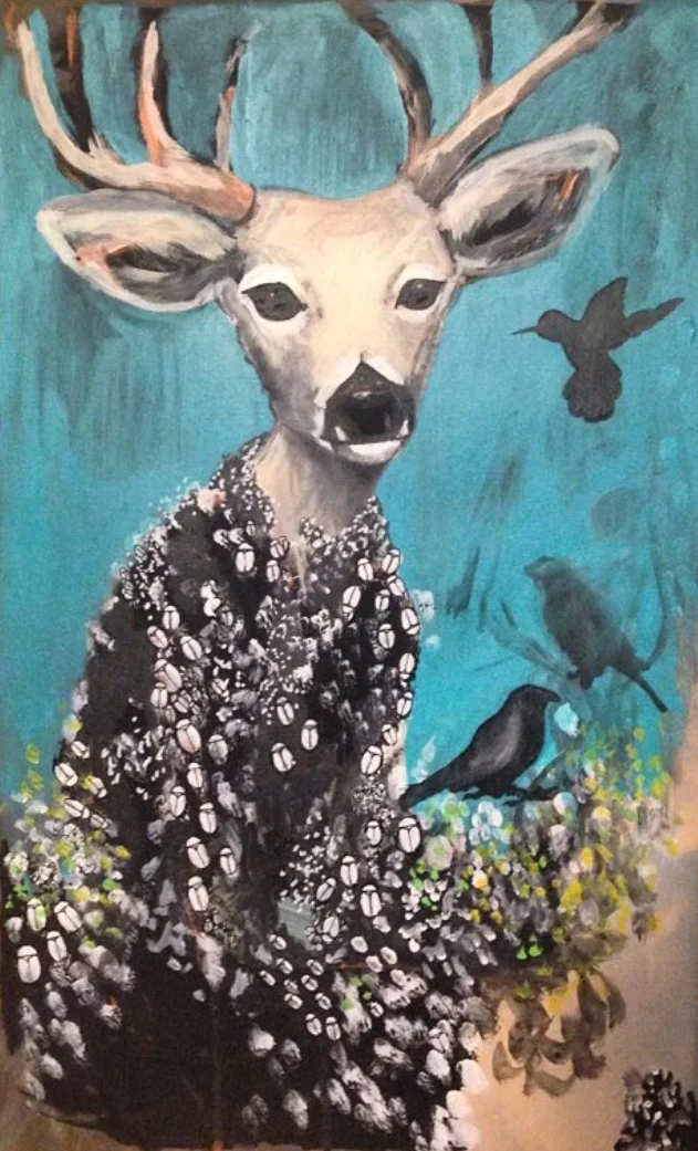 ACRYLIC ON CANVAS BOARD. 16" x 25"