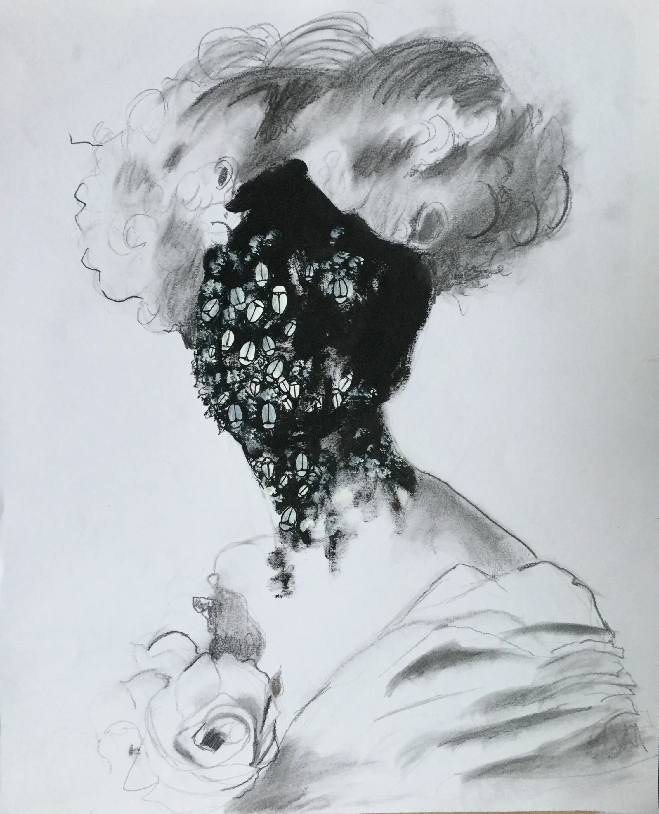 Mixed media on paper. 14” x 16 3/4”