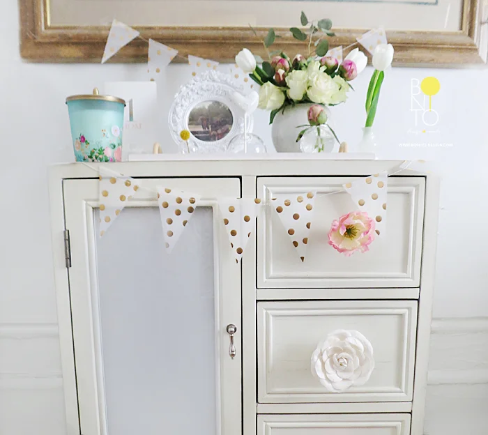 Styled with ABC Home mini flower vases, beautiful candle from Anthropologie and HomeGoods.