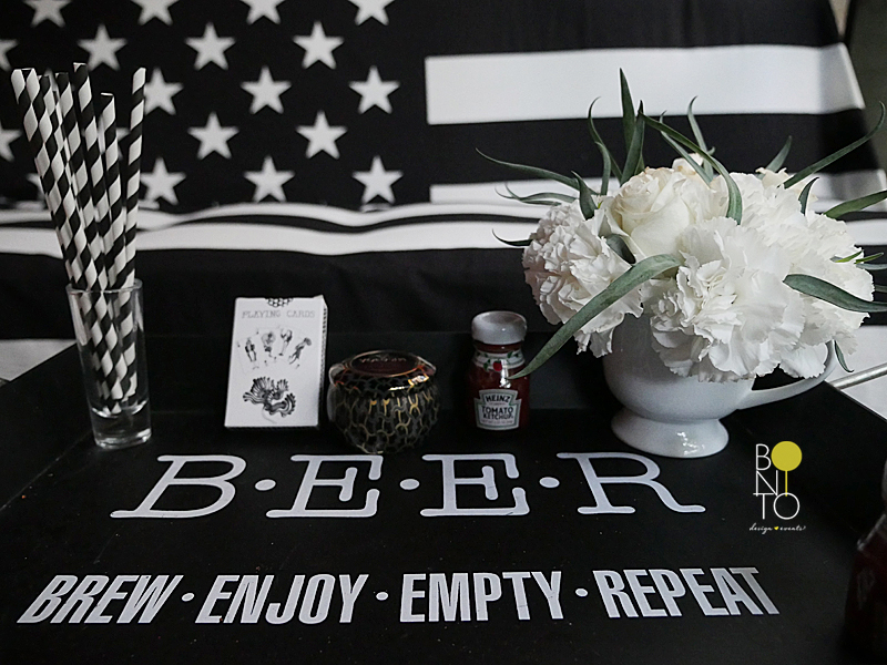 We are celebrating July 4th in Black and White. That's Right a Modern Decor for this weekend's Holiday! All ready for the BBQ, Hot Dogs, Beers, Good Times, etc...